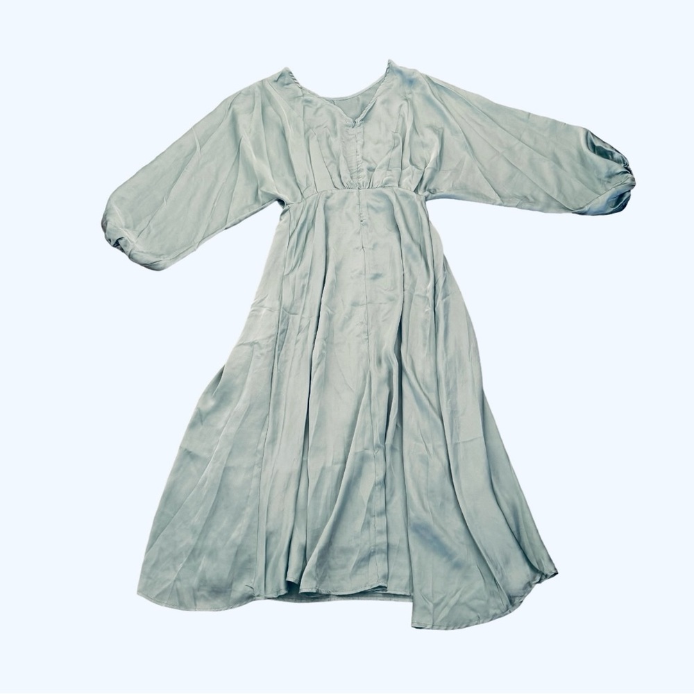 ASTR The Label Dark Mint Dress Dolman Sleeve Long Midi Slit size M - Picture 5 of 13